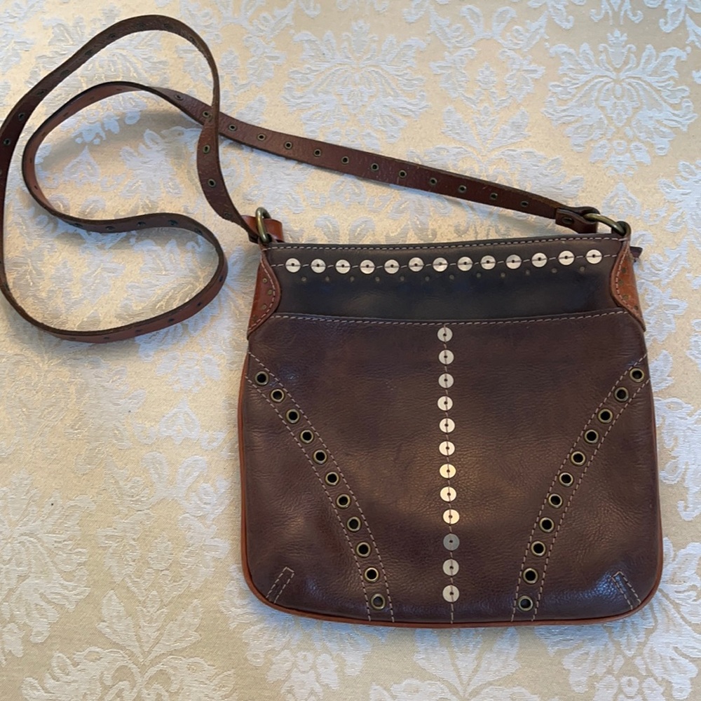 Brown leather crossbody
